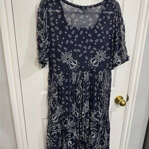 Sundance Navy Paisley Maxi Dress